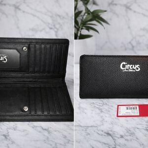 Circus by Sam Edelman Black Pebbled Continental Wallet